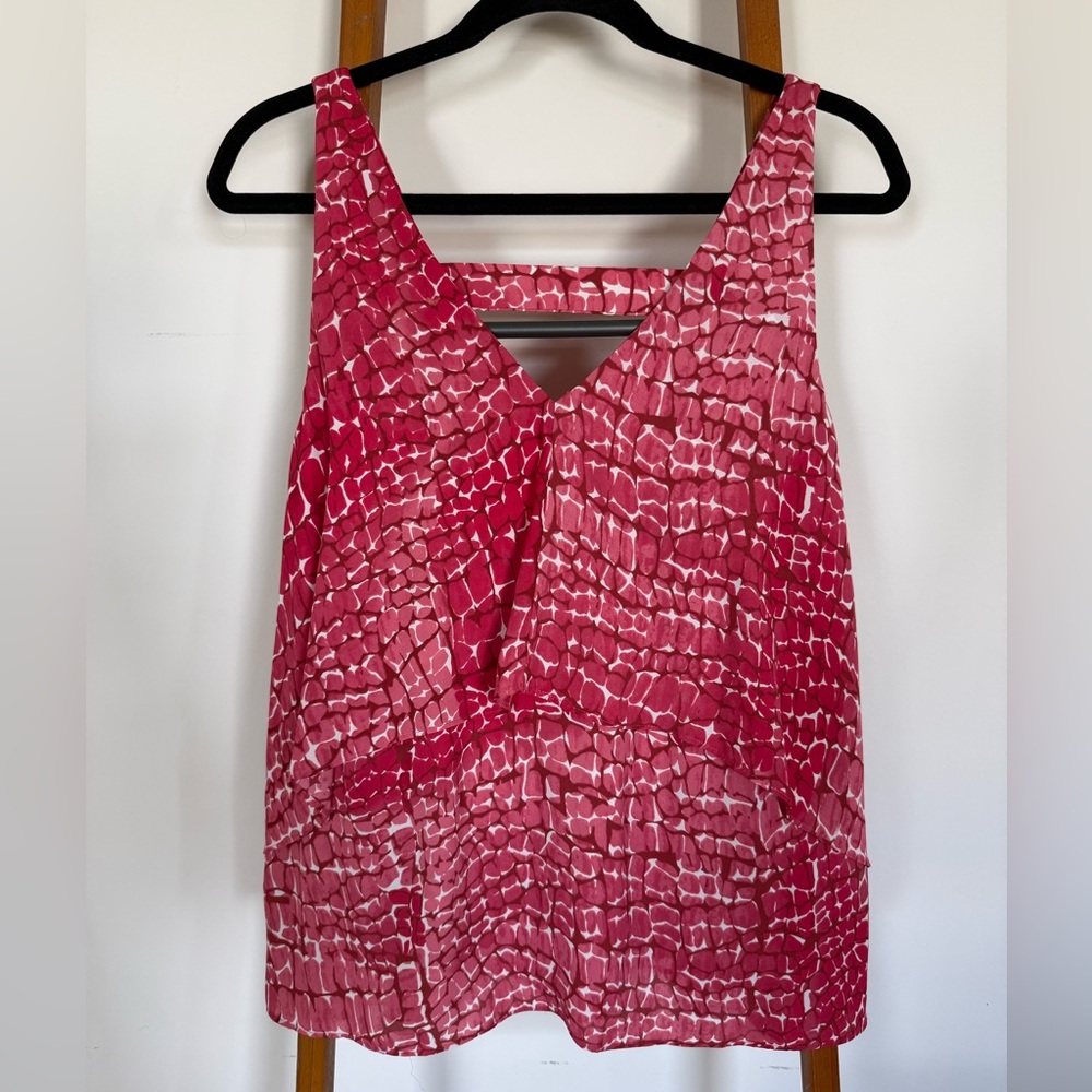 White House Black Market Vibrant Pink Patterned Dress